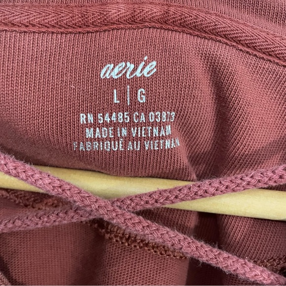 Aerie Rust Lace-Up Casual Hoodie Sweatshirt Size Large - Picture 11 of 14